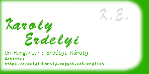 karoly erdelyi business card